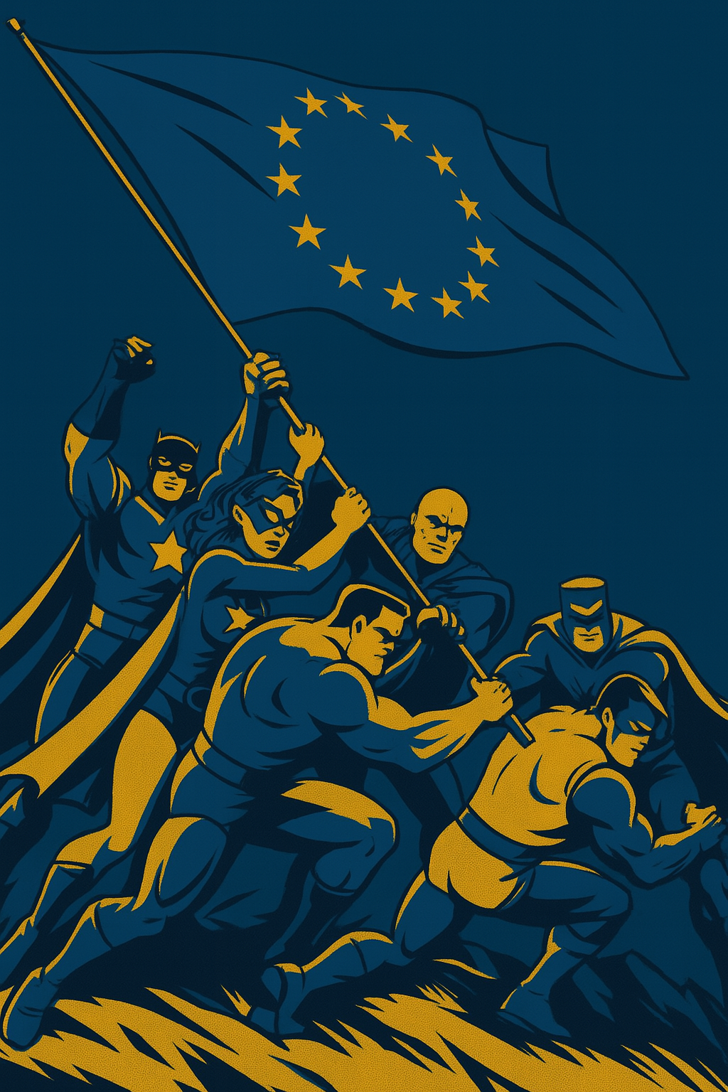 Héroes con bandera europea